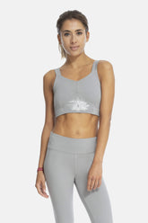 Sustainable Flow Bra in Grey for women crafted from cotton and modal Shambhala Barcelona.