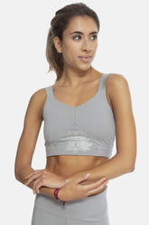 Sustainable Flow Bra in Grey for women crafted from cotton and modal Shambhala Barcelona.