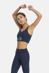 Sustainable Flow Bra in Navy for women crafted from cotton and modal Shambhala Barcelona.