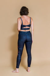 Sustainable Karma yoga Legging in Floral Moon for women crafted from recycled polyester Shambhala Barcelona.