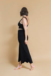 Sustainable Maya yoga Flare Pant in Black for women crafted from Eco-friendly bamboo Shambhala Barcelona.