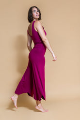 Sustainable Maya yoga Flare Pant in Plum for women crafted from Eco-friendly bamboo Shambhala Barcelona.