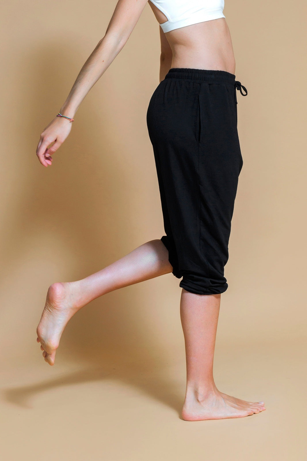 Sustainable Prana yoga Pant in Black for women crafted from natural bamboo and elastane blend Shambhala Barcelona.